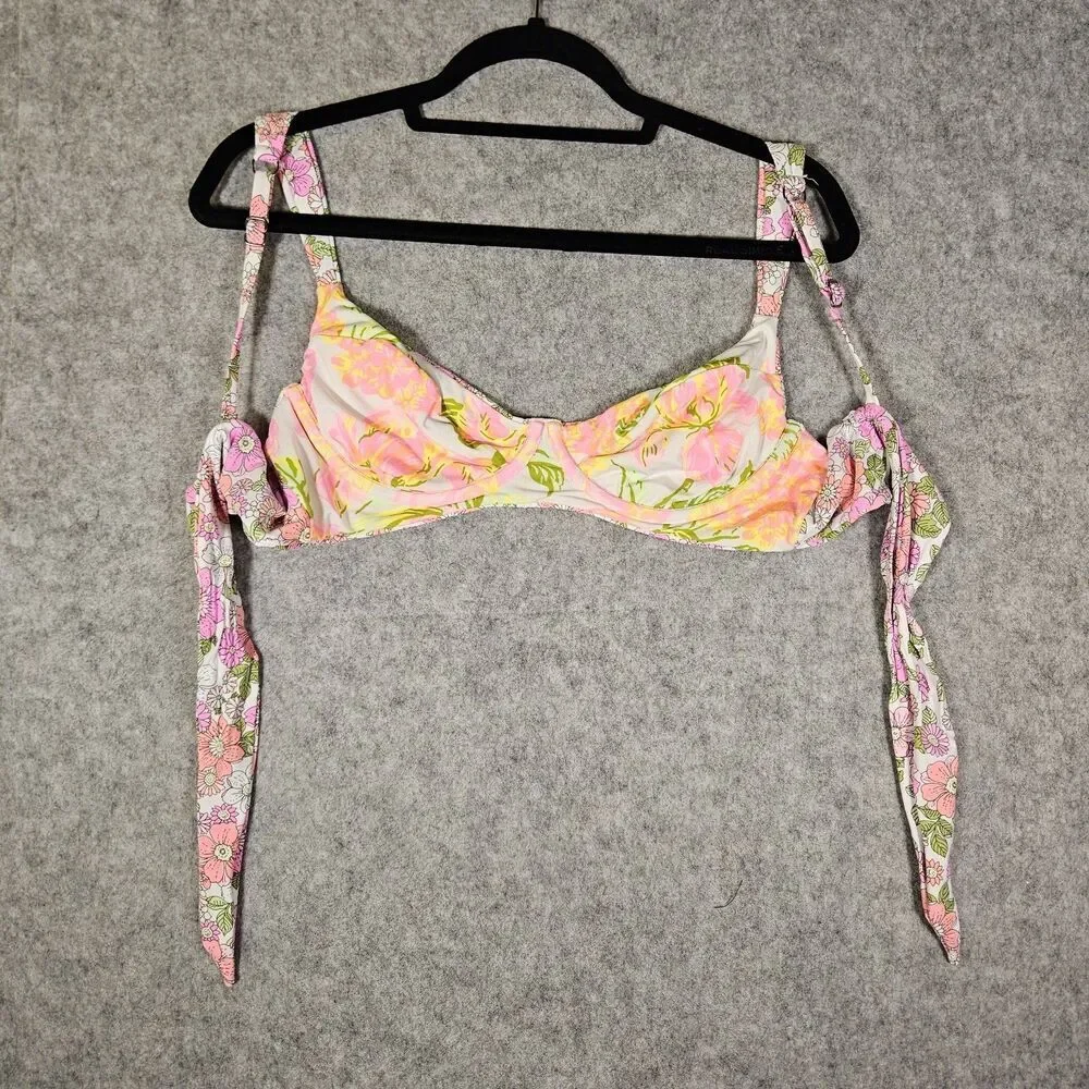 Maaji Womens‎ Flower Power Bailey Reversible Bikini Top Swim Beach Size XS READ